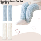 Baby Knee High Socks for Baby Soft Cotton Non-Slip and Stylish Designs (Set of 2)